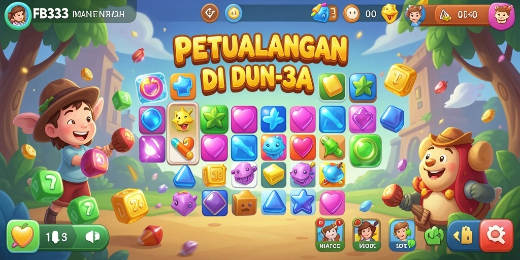 Tangkapan layar utama FB333 menampilkan gameplay seru dan menarik dari permainan Match-3.