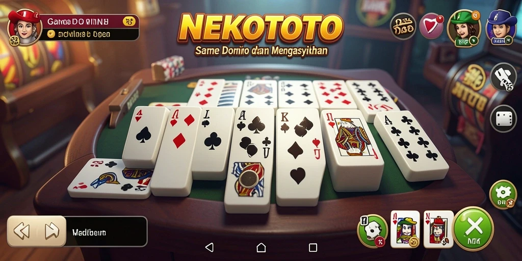 Tampilan gameplay seru di NEKOTOTO dengan berbagai pilihan domino.