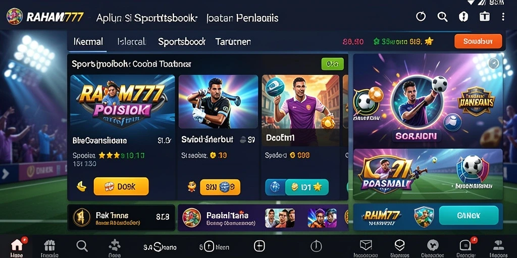 Tampilan gameplay RAHAM777 dengan fitur taruhan olahraga yang menarik.